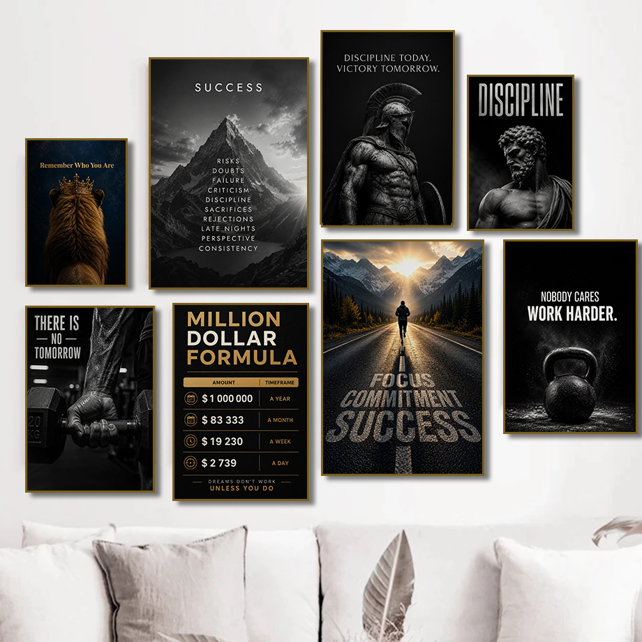 Home Office Room Inspiration - Современный мотивационный постер для фитнеса: «Усердия