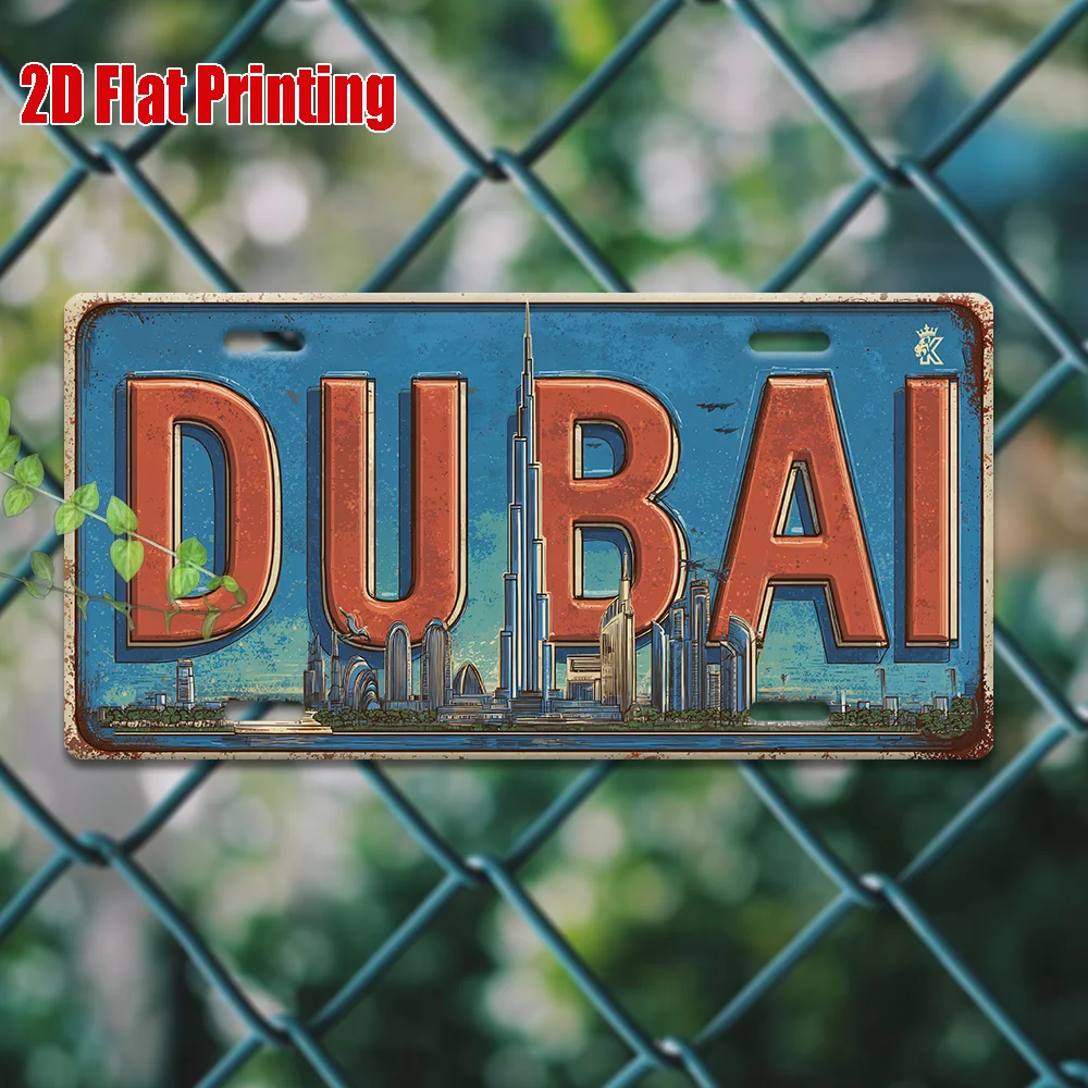 Home Office Dubai - 2D Плоская Винтажная Алюминиевая Настенная Декоративная