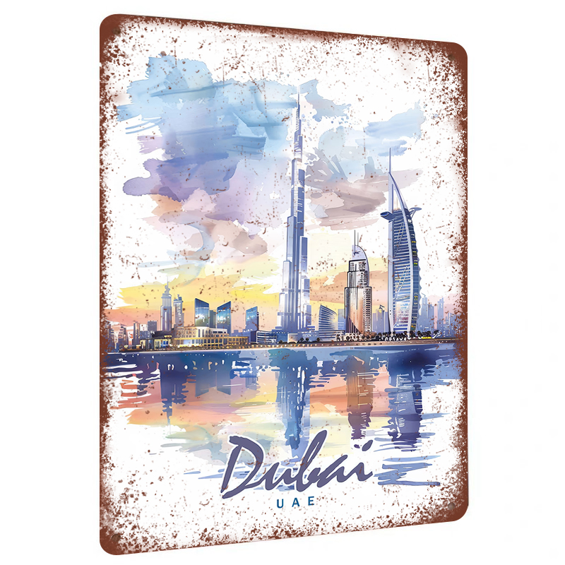 Дубай Skyline акварель металл  – обзор и цена Home Office Dubai